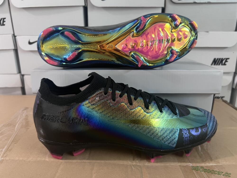 Unisex Nike Air Zoom Mercurial Vapor 15 Elite FG Firm Ground Low-Tops Football Boots - Blue/Black/Gold