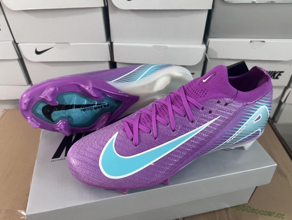 Unisex Nike Air Zoom Mercurial Vapor 16 Elite FG Firm Ground Low-Tops Football Boots - Purple/Mint