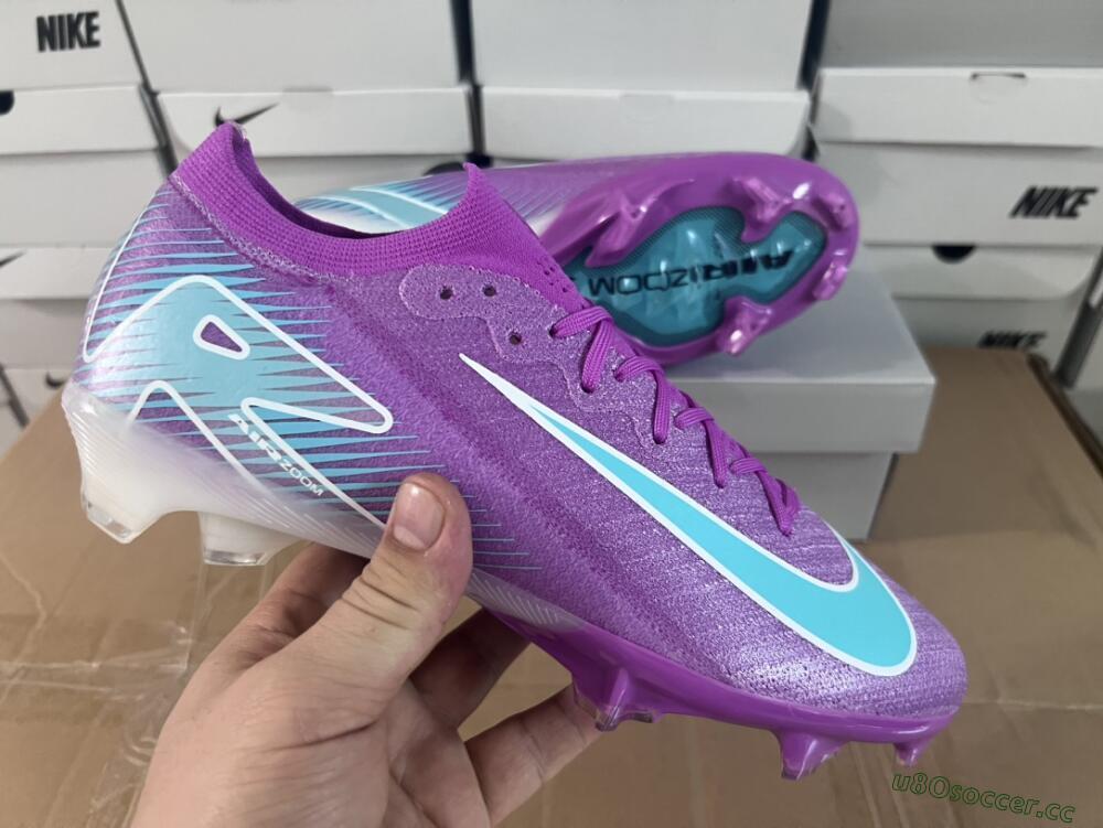 Unisex Nike Air Zoom Mercurial Vapor 16 Elite FG Firm Ground Low-Tops Football Boots - Purple/Mint
