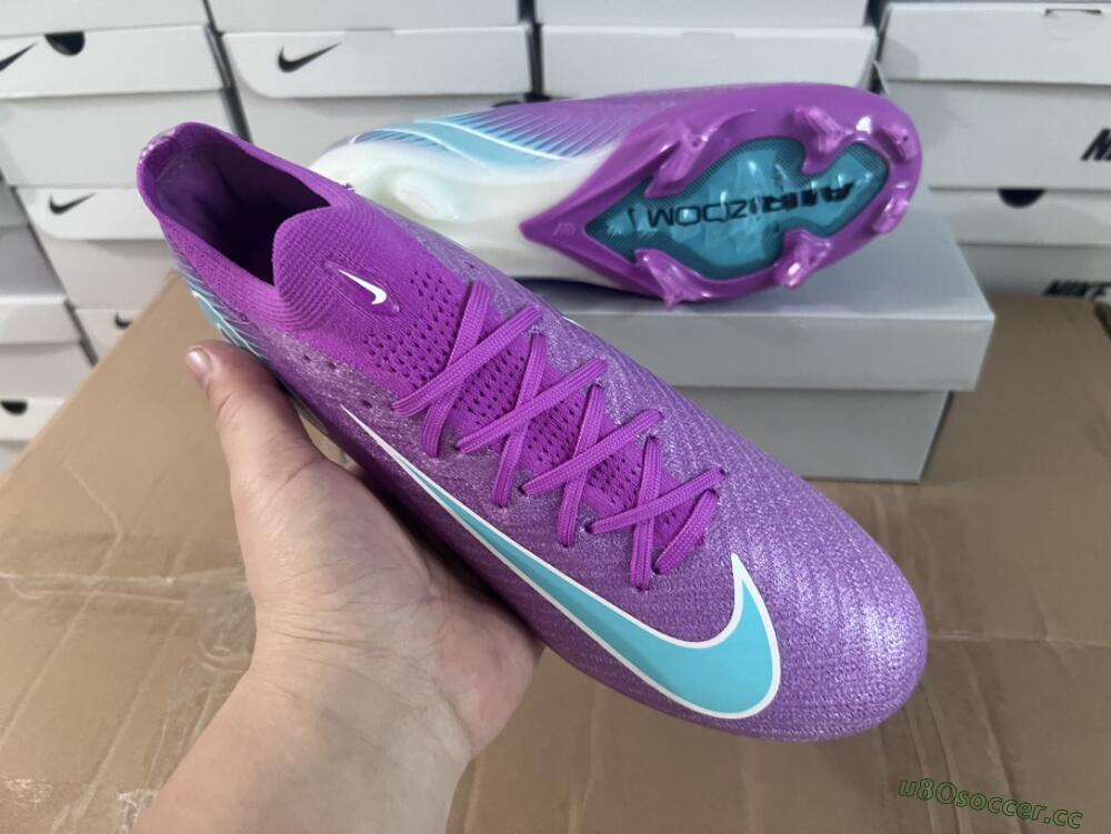Unisex Nike Air Zoom Mercurial Vapor 16 Elite FG Firm Ground Low-Tops Football Boots - Purple/Mint