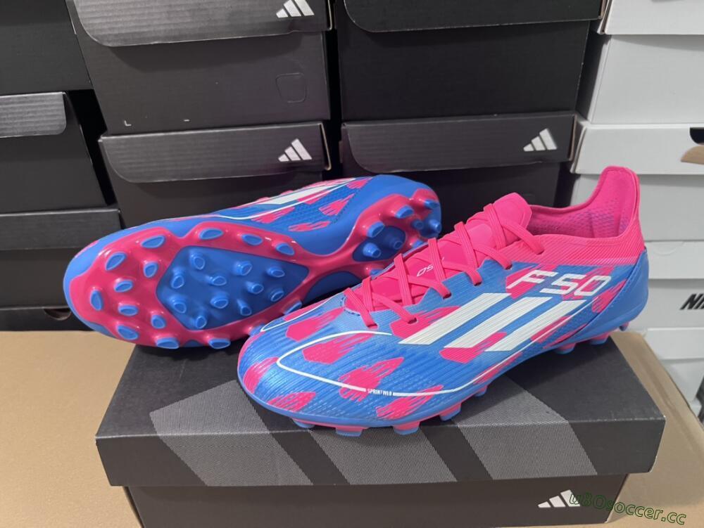Unisex Adidas F50 Elite MG Multi Ground Low-Tops Football Boots - Blue/White/Red
