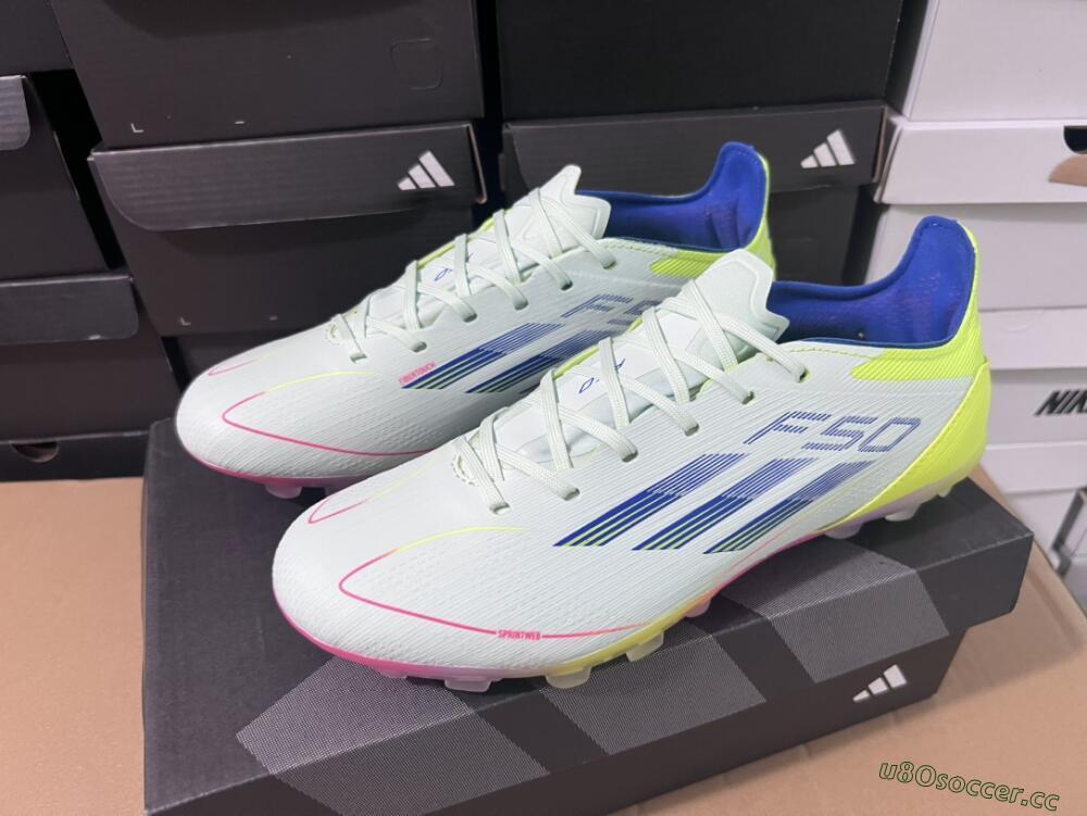 Unisex Adidas F50 Elite MG Multi Ground Low-Tops Football Boots - Jade/Blue/Yellow
