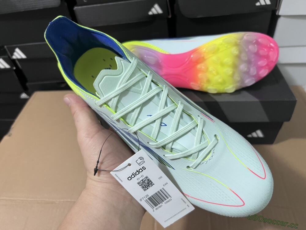 Unisex Adidas F50 Elite MG Multi Ground Low-Tops Football Boots - Jade/Blue/Yellow