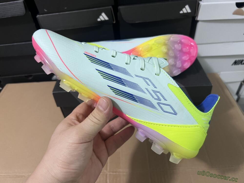 Unisex Adidas F50 Elite MG Multi Ground Low-Tops Football Boots - Jade/Blue/Yellow