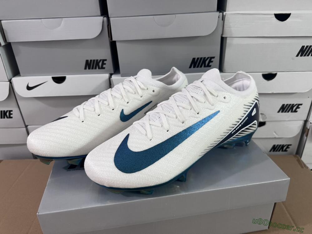 Unisex Nike Air Zoom Mercurial Vapor 16 Elite FG Firm Ground Low-Tops Football Boots - White/Blue/Gold