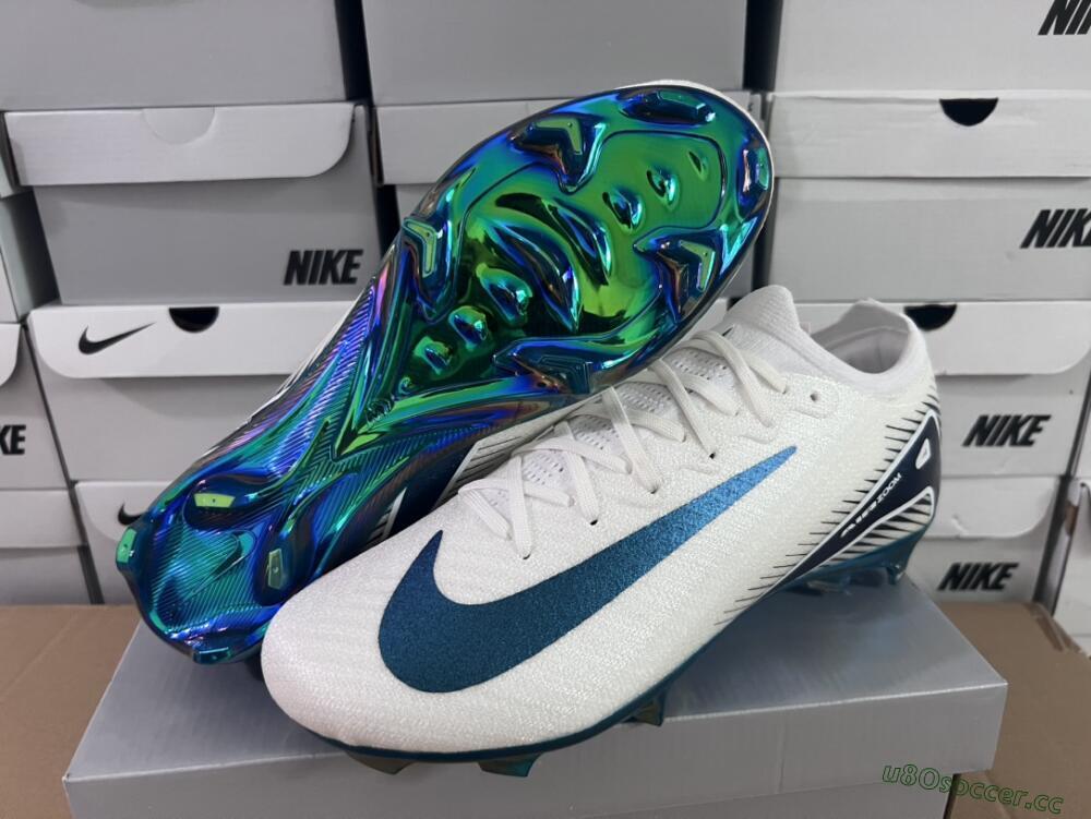 Unisex Nike Air Zoom Mercurial Vapor 16 Elite FG Firm Ground Low-Tops Football Boots - White/Blue/Gold