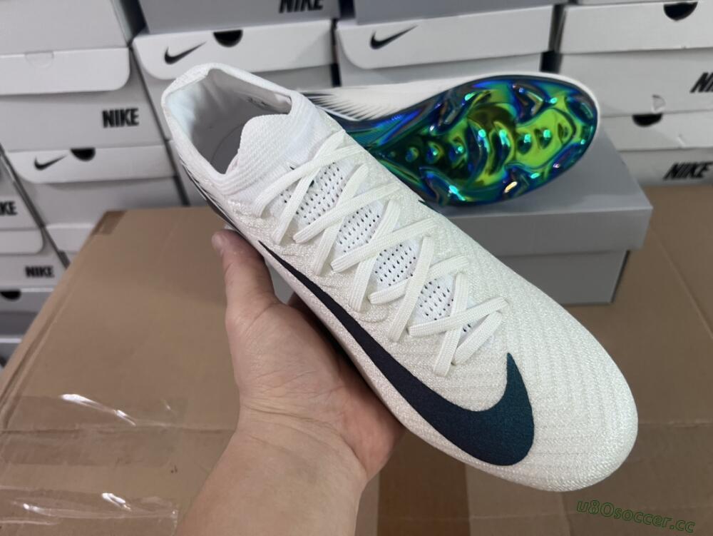 Unisex Nike Air Zoom Mercurial Vapor 16 Elite FG Firm Ground Low-Tops Football Boots - White/Blue/Gold
