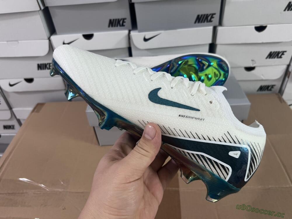 Unisex Nike Air Zoom Mercurial Vapor 16 Elite FG Firm Ground Low-Tops Football Boots - White/Blue/Gold