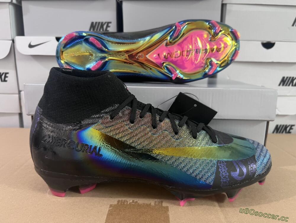 Men's Nike Air Zoom Mercurial Superfly 9 Elite FG Firm Ground High-Tops Football Boots - Metal Blue/Black