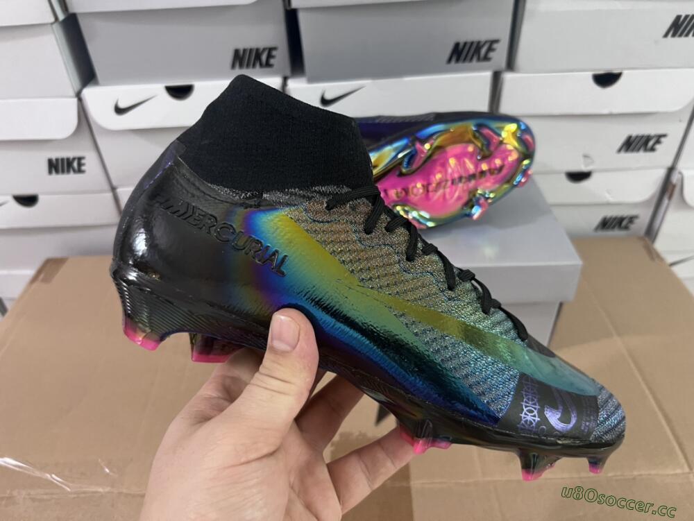 Men's Nike Air Zoom Mercurial Superfly 9 Elite FG Firm Ground High-Tops Football Boots - Metal Blue/Black