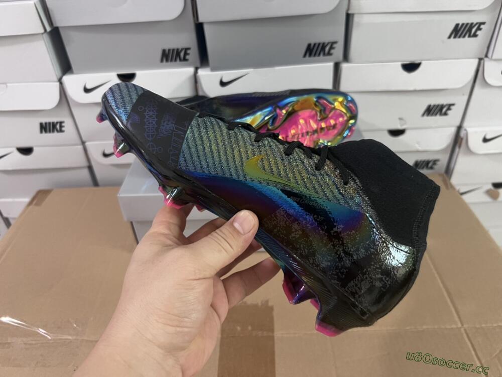 Men's Nike Air Zoom Mercurial Superfly 9 Elite FG Firm Ground High-Tops Football Boots - Metal Blue/Black