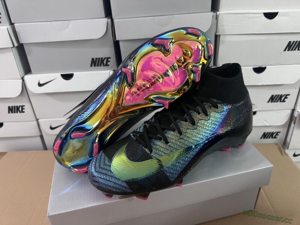 Men's Nike Air Zoom Mercurial Superfly 9 Elite FG Firm Ground High-Tops Football Boots - Metal Blue/Black