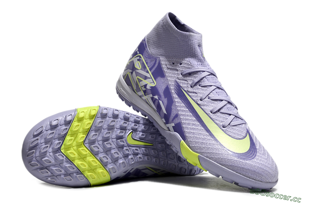 Unisex Nike Air Zoom Mercurial Superfly 10 Elite TF Artificial Turf Low-Tops Football Shoes - Purple/Yellow/White 3