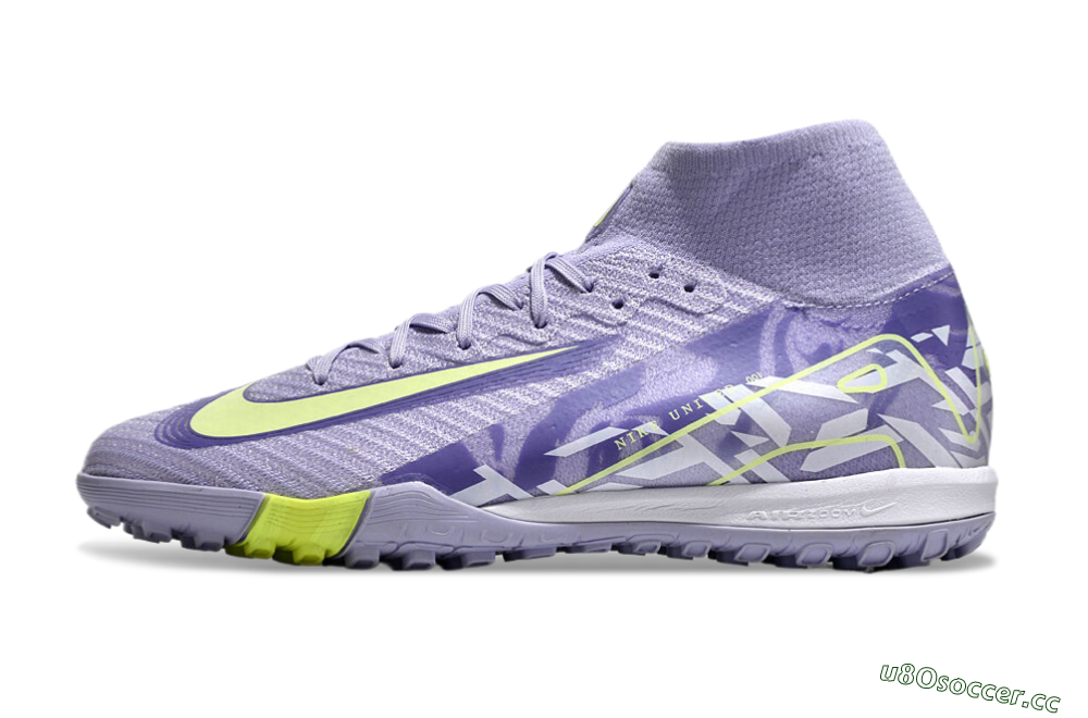 Unisex Nike Air Zoom Mercurial Superfly 10 Elite TF Artificial Turf Low-Tops Football Shoes - Purple/Yellow/White 0