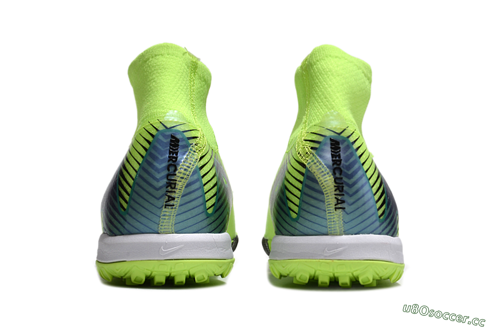 Unisex Nike Air Zoom Mercurial Superfly 10 Elite TF Artificial Turf Low-Tops Football Shoes - Yellow/Black/Blue 5