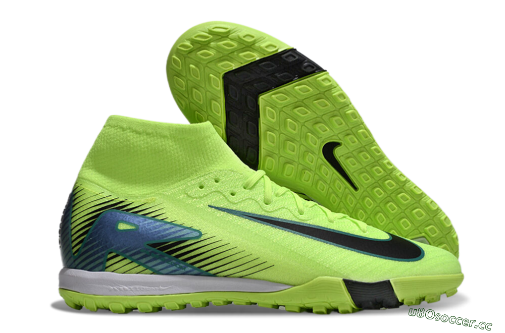 Unisex Nike Air Zoom Mercurial Superfly 10 Elite TF Artificial Turf Low-Tops Football Shoes - Yellow/Black/Blue 2