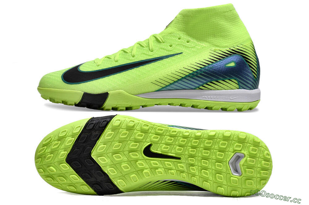 Unisex Nike Air Zoom Mercurial Superfly 10 Elite TF Artificial Turf Low-Tops Football Shoes - Yellow/Black/Blue 1
