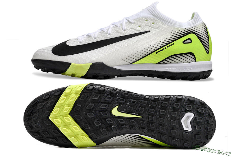 Unisex Nike Air Zoom Mercurial Vapor 16 Elite TF Artificial Turf Low-Tops Football Shoes - White/Black/Yellow 1