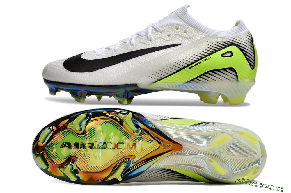 Unisex Nike Air Zoom Mercurial Vapor 16 Elite FG Firm Ground Low-Tops Football Boots - White/Black/Yellow 1
