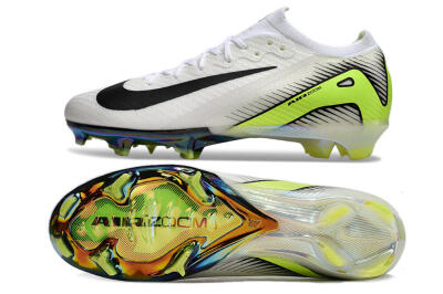 Unisex Nike Air Zoom Mercurial Vapor 16 Elite FG Firm Ground Low-Tops Football Boots - White/Black/Yellow