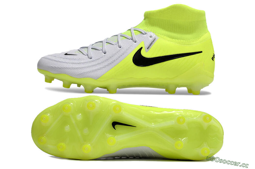 Men's Nike Phantom Luna Elite AG Artificial Grass High-Tops Football Boots - Grey/Yellow/Black 1