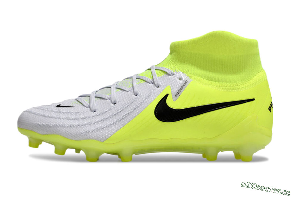 Men's Nike Phantom Luna Elite AG Artificial Grass High-Tops Football Boots - Grey/Yellow/Black 0