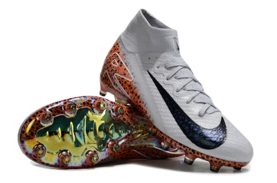 Unisex Nike Air Zoom Mercurial Superfly 10 Elite AG Artificial Grass High-Tops Football Boots - Grey/White/Leopard