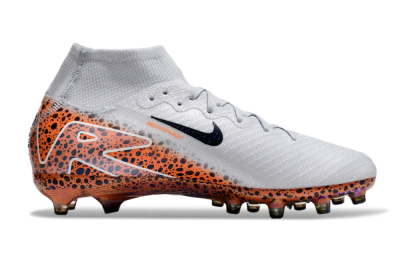 Unisex Nike Air Zoom Mercurial Superfly 10 Elite AG Artificial Grass High-Tops Football Boots - Grey/White/Leopard