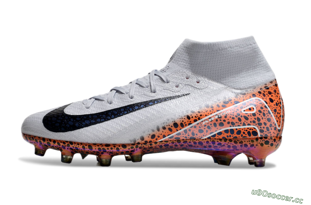 Unisex Nike Air Zoom Mercurial Superfly 10 Elite AG Artificial Grass High-Tops Football Boots - Grey/White/Leopard 0