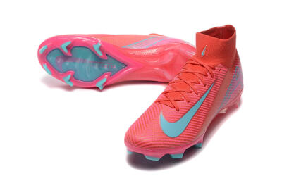 Men's Nike Air Zoom Mercurial Superfly 10 Elite FG Firm Ground High-Tops Football Boots - Red/Jade/Blue