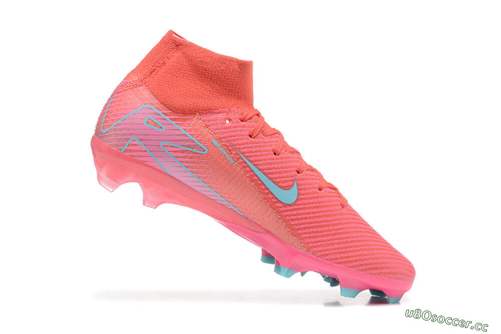 Men's Nike Air Zoom Mercurial Superfly 10 Elite FG Firm Ground High-Tops Football Boots - Red/Jade/Blue 7