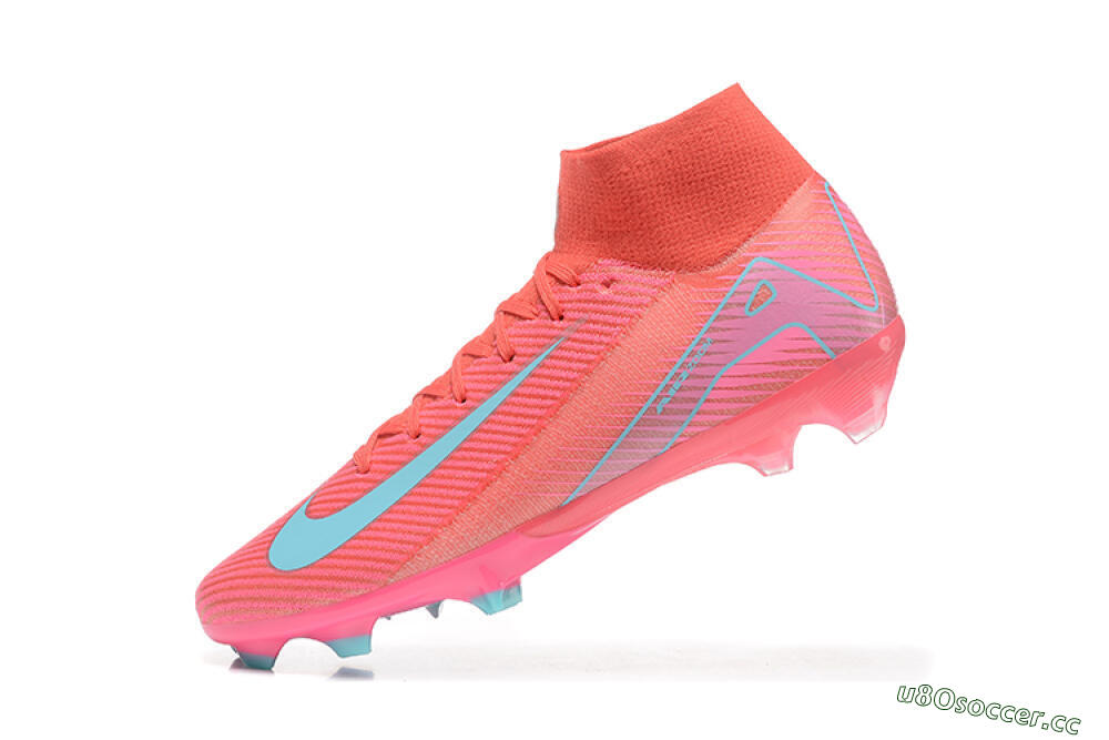 Men's Nike Air Zoom Mercurial Superfly 10 Elite FG Firm Ground High-Tops Football Boots - Red/Jade/Blue 8