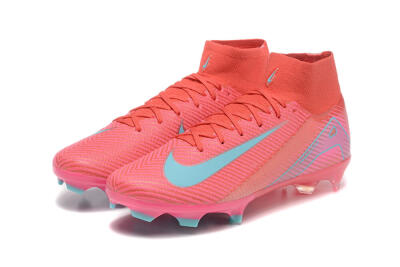 Men's Nike Air Zoom Mercurial Superfly 10 Elite FG Firm Ground High-Tops Football Boots - Red/Jade/Blue