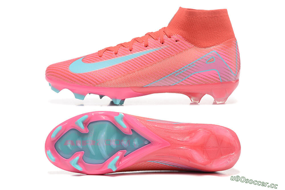 Men's Nike Air Zoom Mercurial Superfly 10 Elite FG Firm Ground High-Tops Football Boots - Red/Jade/Blue 1