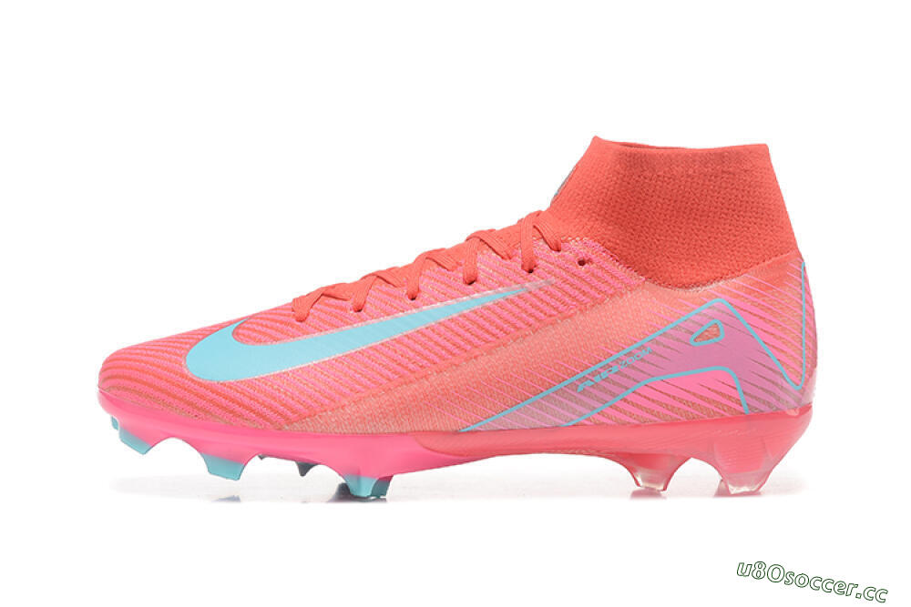 Men's Nike Air Zoom Mercurial Superfly 10 Elite FG Firm Ground High-Tops Football Boots - Red/Jade/Blue 0