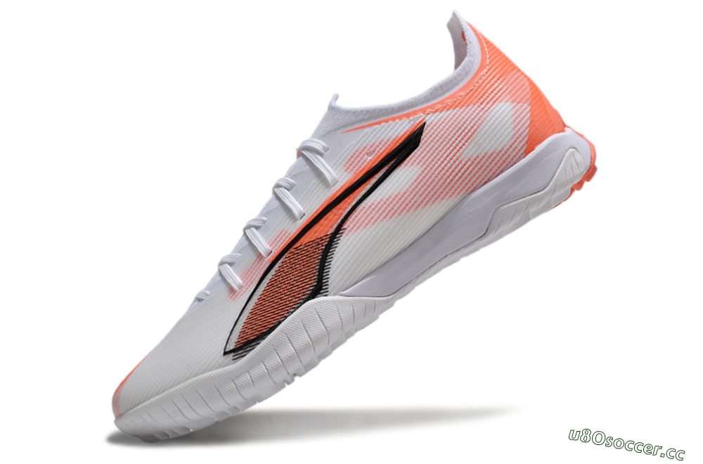 Men's Puma Ultra Ultimate TF Artificial Turf Low-Tops Football Shoes - White/Red/Black 5