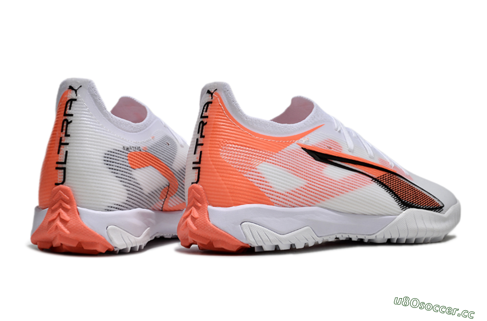 Men's Puma Ultra Ultimate TF Artificial Turf Low-Tops Football Shoes - White/Red/Black 6