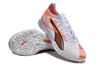 Men's Puma Ultra Ultimate TF Artificial Turf Low-Tops Football Shoes - White/Red/Black