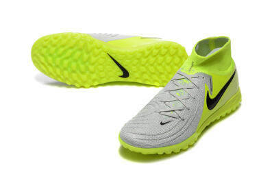 Men's Nike Phantom Luna Elite TF Artificial Turf High-Tops Football Shoes - Grey/Yellow/Black