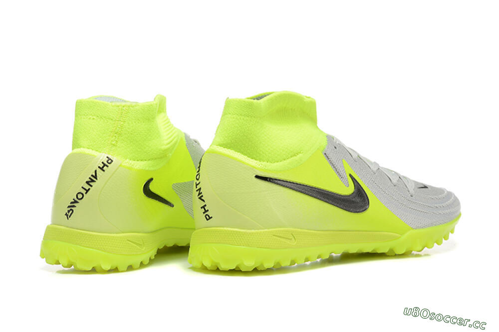 Men's Nike Phantom Luna Elite TF Artificial Turf High-Tops Football Shoes - Grey/Yellow/Black 9