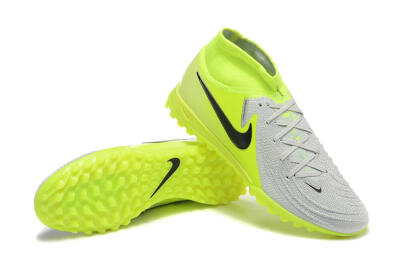 Men's Nike Phantom Luna Elite TF Artificial Turf High-Tops Football Shoes - Grey/Yellow/Black