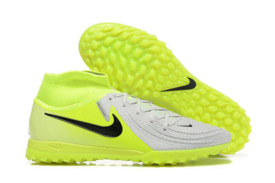 Men's Nike Phantom Luna Elite TF Artificial Turf High-Tops Football Shoes - Grey/Yellow/Black