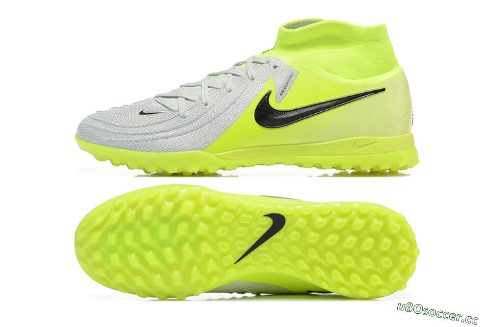 Men's Nike Phantom Luna Elite TF Artificial Turf High-Tops Football Shoes - Grey/Yellow/Black 1