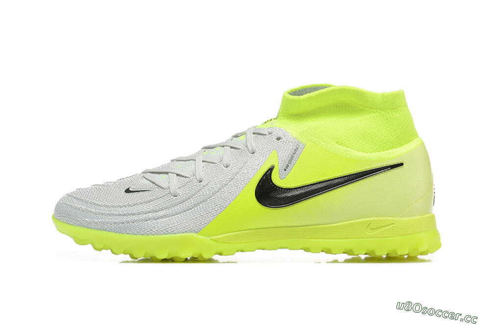 Men's Nike Phantom Luna Elite TF Artificial Turf High-Tops Football Shoes - Grey/Yellow/Black 0