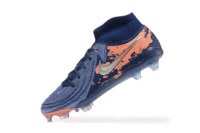 Men's Nike Phantom Luna Elite FG Firm Ground High-Tops Football Boots - Blue/Silver/Orange
