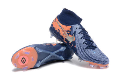 Men's Nike Phantom Luna Elite FG Firm Ground High-Tops Football Boots - Blue/Silver/Orange
