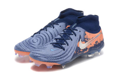 Men's Nike Phantom Luna Elite FG Firm Ground High-Tops Football Boots - Blue/Silver/Orange