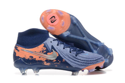 Men's Nike Phantom Luna Elite FG Firm Ground High-Tops Football Boots - Blue/Silver/Orange
