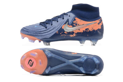 Men's Nike Phantom Luna Elite FG Firm Ground High-Tops Football Boots - Blue/Silver/Orange