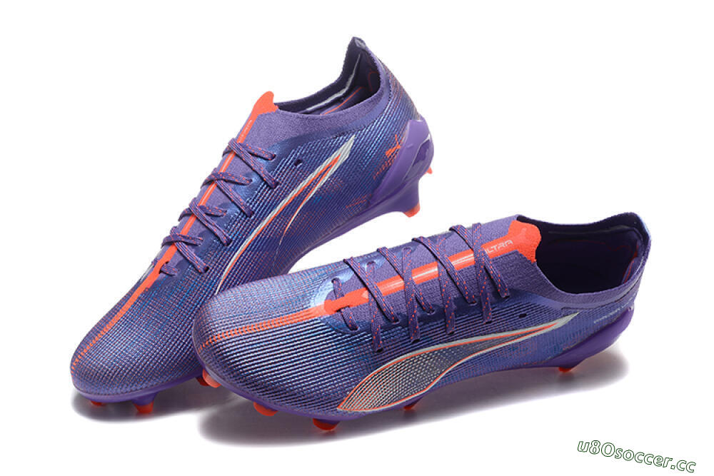 Men's Puma Ultra 5 Ultimate FG Firm Ground Low-Tops Football Boots - Purple/Blue/Red 6